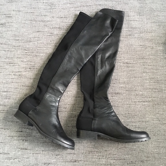 Stuart Weitzman Shoes - Stuart Weitzman Black Leather OTK over knee boots